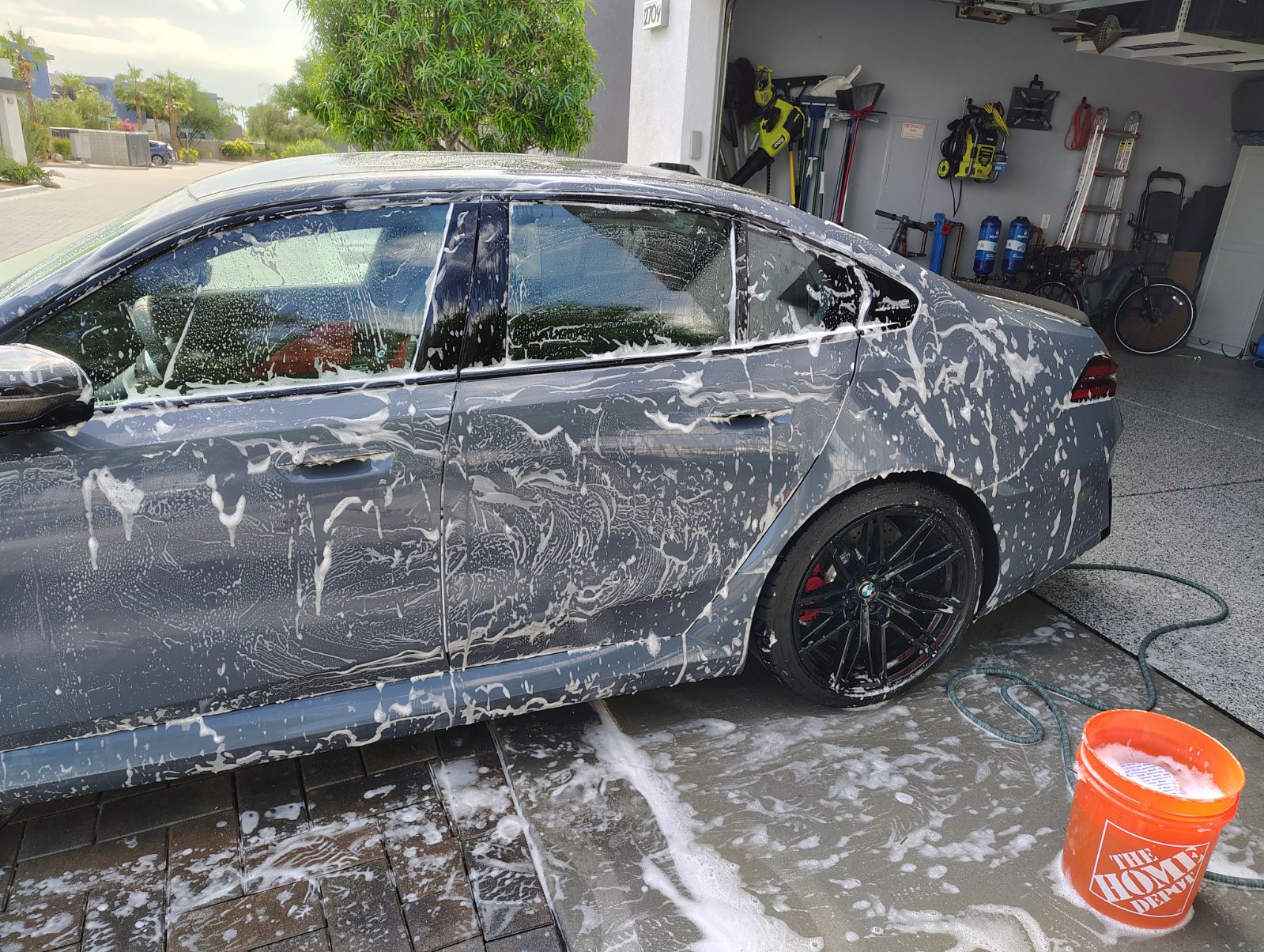 BMW light blue mirror finish